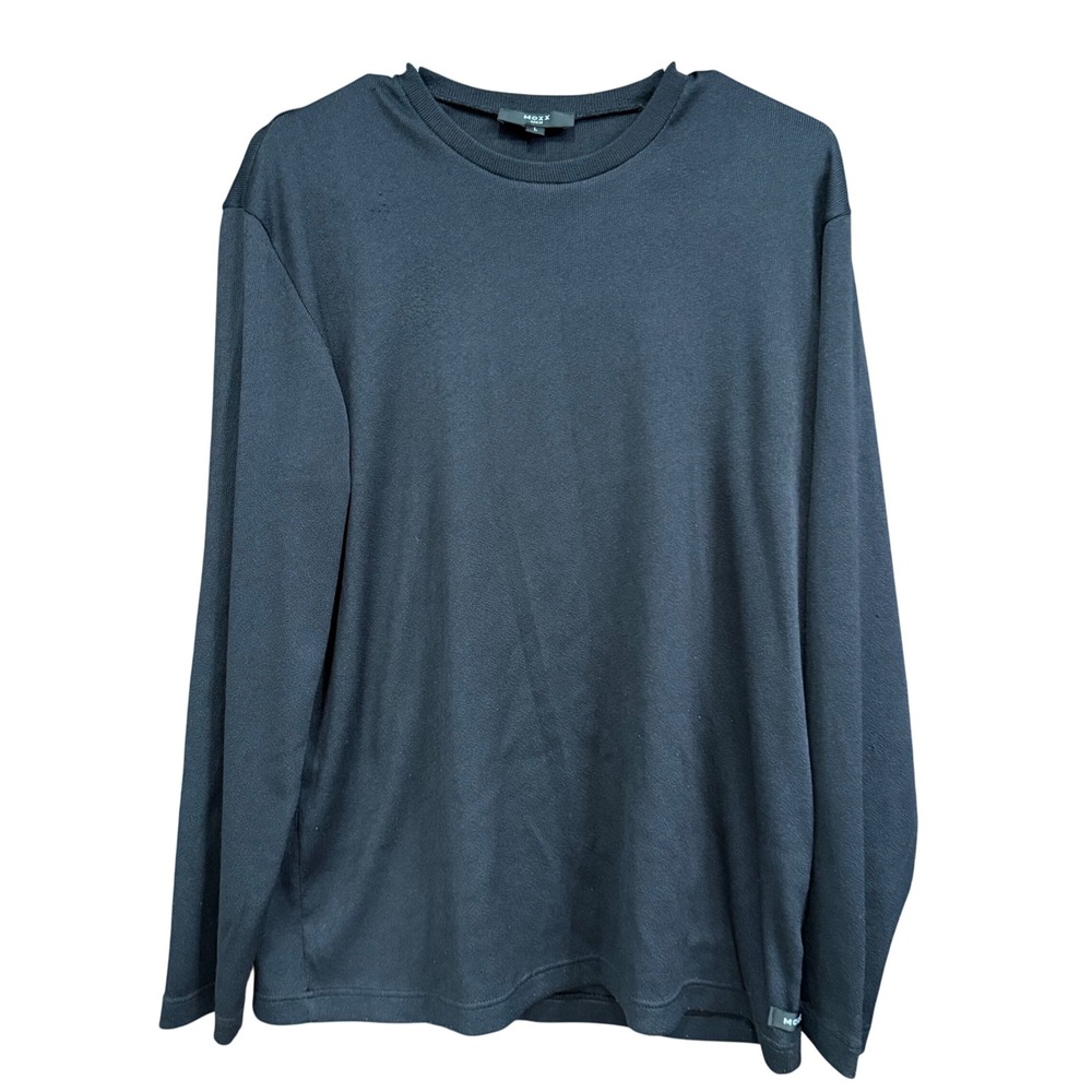 MEXX Men's Black Long Sleeve Crew Neck Shirt‎ Casual Everyday Top Size L